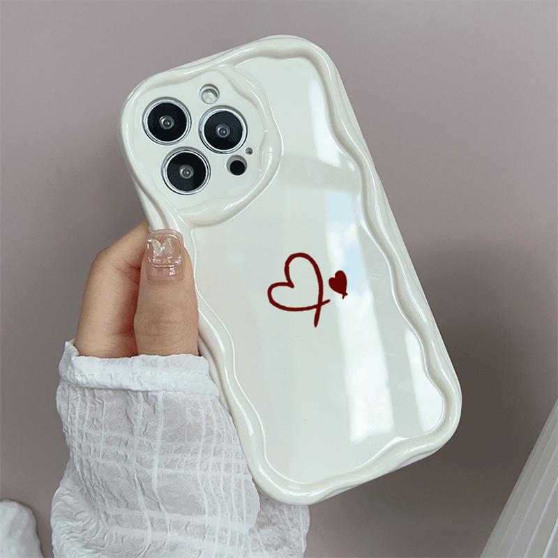 Case For Xiaomi Redmi 15 15C 14C 13C 12C 13 12 A5 Note 12 13 14 Pro Plus 5G 11S 10 11 Pro 4G Cute Simple Black Line Heart Cover