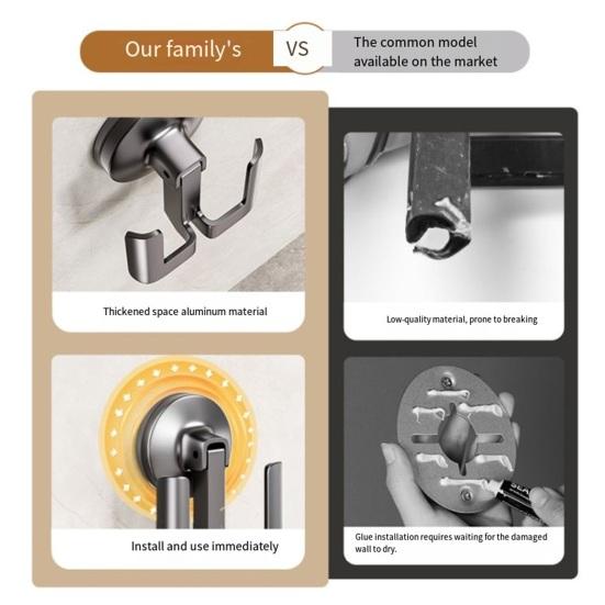Wall Mounted Slipper Hook No Drilling Shoe Rack with Push-to-Lock Vacuum Seal Quick Dry Slipper Organizer Hook Waterproof Flip-Flops Hook for Bathroom