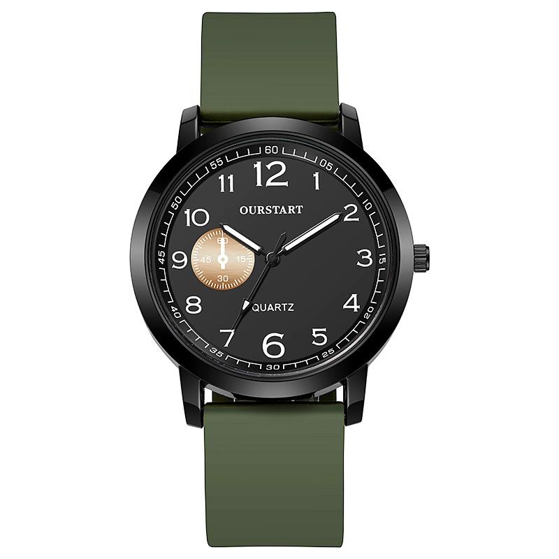 Fashionable and Luxurious Men Watches With Round Dials Business Style Silicone Straps Student Quartz Watches and Clock Gifts