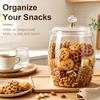Plastic Airtight Cookie Jar Clear Large Capacity Storage Container for Candy Snacks Sugar Cereals Coffee Tea Kitchen Canisters