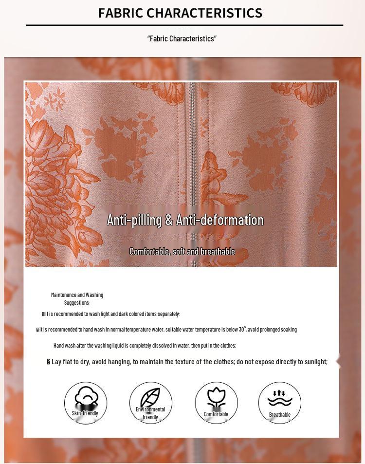 2025 New Chinese Style Jacquard Jacket for Fashionable Middle-Aged and Elderly Women