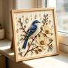 Hummingbird Bead Embroidery Kit, DIY Pearl Art Painting, with Crystal Beads Floral Designs Craft, for Adults Beginners