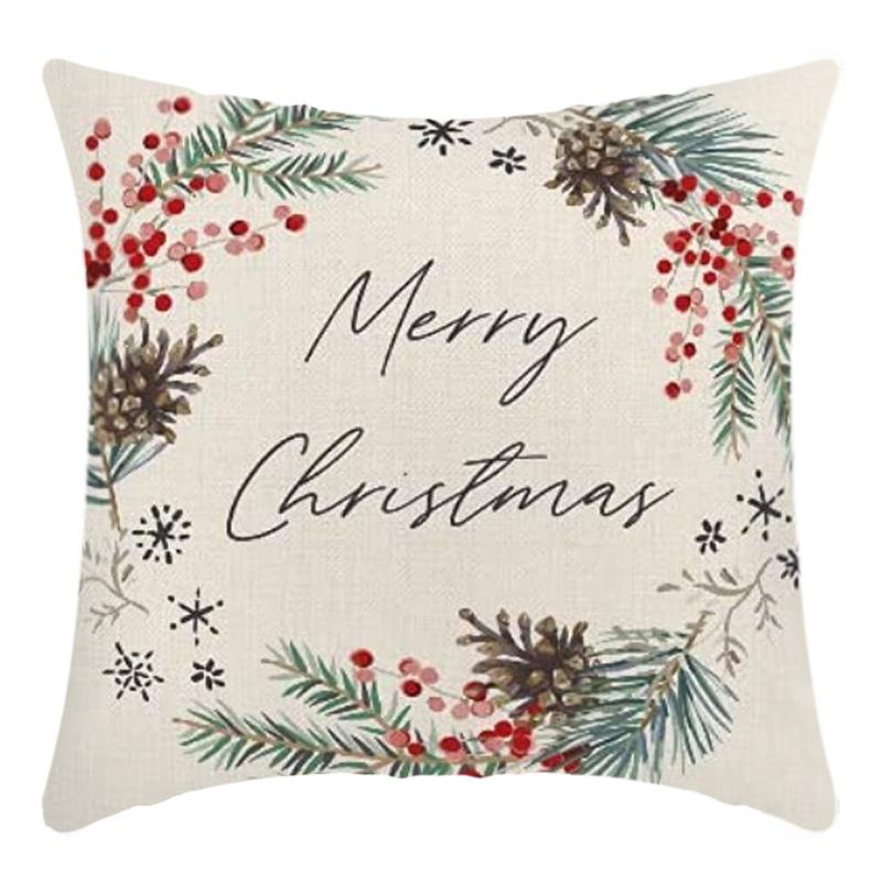Christmas Throw Pillowcase Home Nordic Holiday Decoration Linen Super Soft Short Plush Sofa Pillowcase