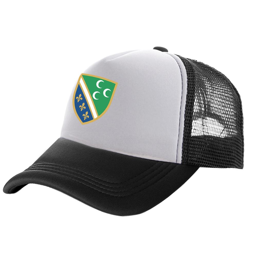 Bosniak National Flag In Sandzak Trucker Cap Summer Unisex Cool Bosnia Baseball Caps Unisex Mesh Net Hats