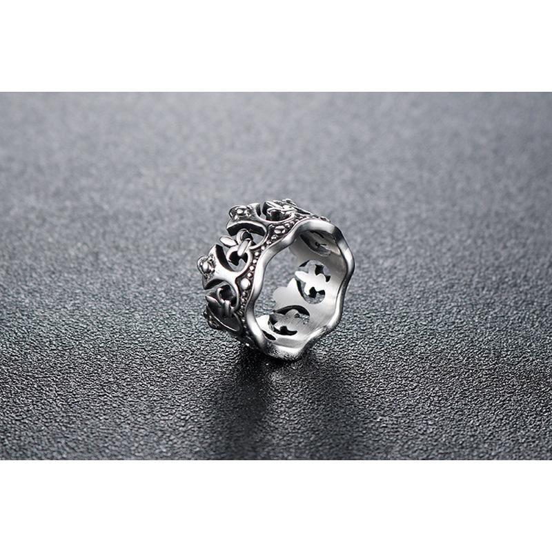 2026 European and American Fashion Retro Crown Ring, Personalized Men's Index Finger Ring Jewelry