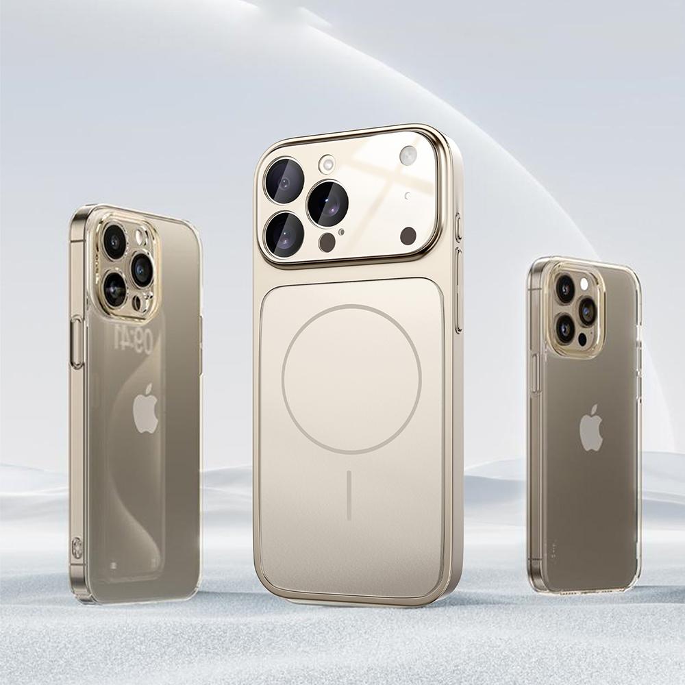 Original Magnetic For Magsafe Glass Case For iPhone 17 16 15 14 13 Pro Max Full Camera Lens Protection Thin PC Bumper Cover