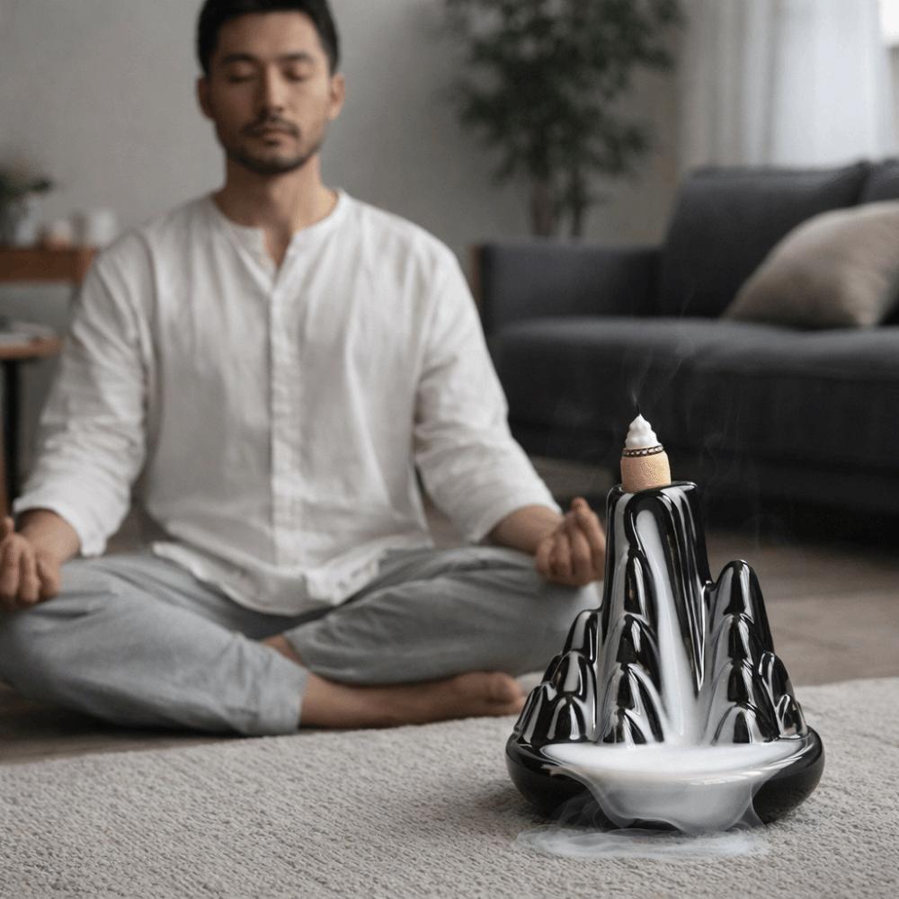 Zen Decor Backflow Incense Burner Alpine Flowing Water Incense Burner Ornament  Meditation