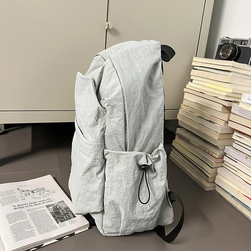 Student Solid Color Schoolbag Large Capacity Backpack
