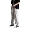 High Street Corduroy Casual Pants Men's Letters Printed Retro Fashion Trend Loose Straight Pants