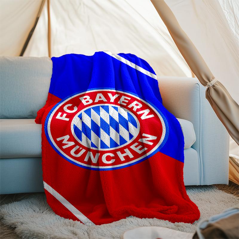 FC Bayern München logo printed throw blanket—soft,warm;versatile blanket for all seasons—perfect as &air-conditioning throw,nap blanket