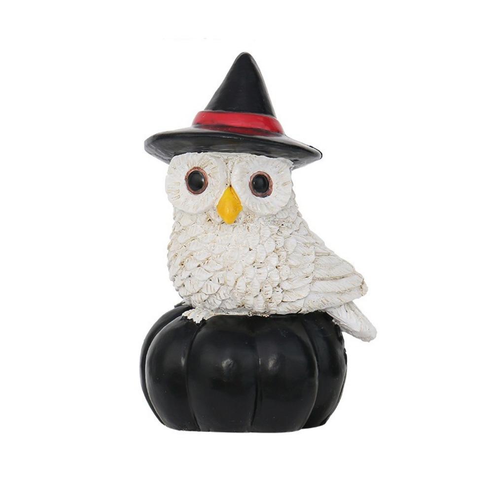 Resin Owl Bat Pumpkin Ghost Statue Detailed Mini Halloween Figurines  Tabletop Owl