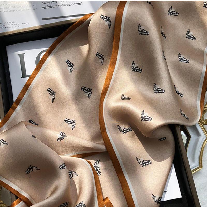 Skinny Satin Silk Scarf for Women Hair Bands Neck Tie Belt Headband Lady Wraps Headkerchief Bandana Silk-like