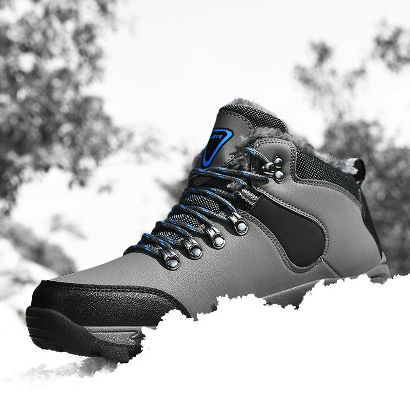 

Осень и зима большой размер уличная обувь для пеших прогулок обувь для путешествий на открытом воздухе флисовая повседневная спортивная обувь мужские шерстяные зимние ботинки 47 серый