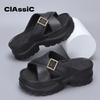 Super Thick Small Slippers Women Wear New Summer Heightening Fashion Soft Bottom Beach V One-word Slippers