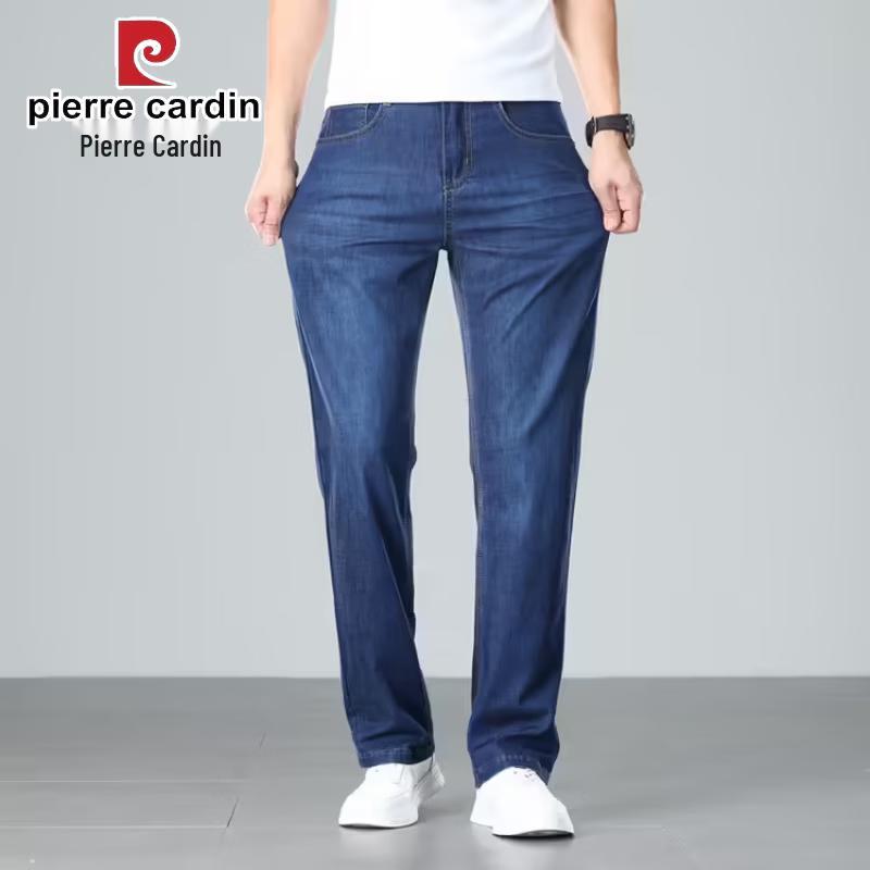 Pierre Cardin Men's Loose Straight Ice Silk Jeans