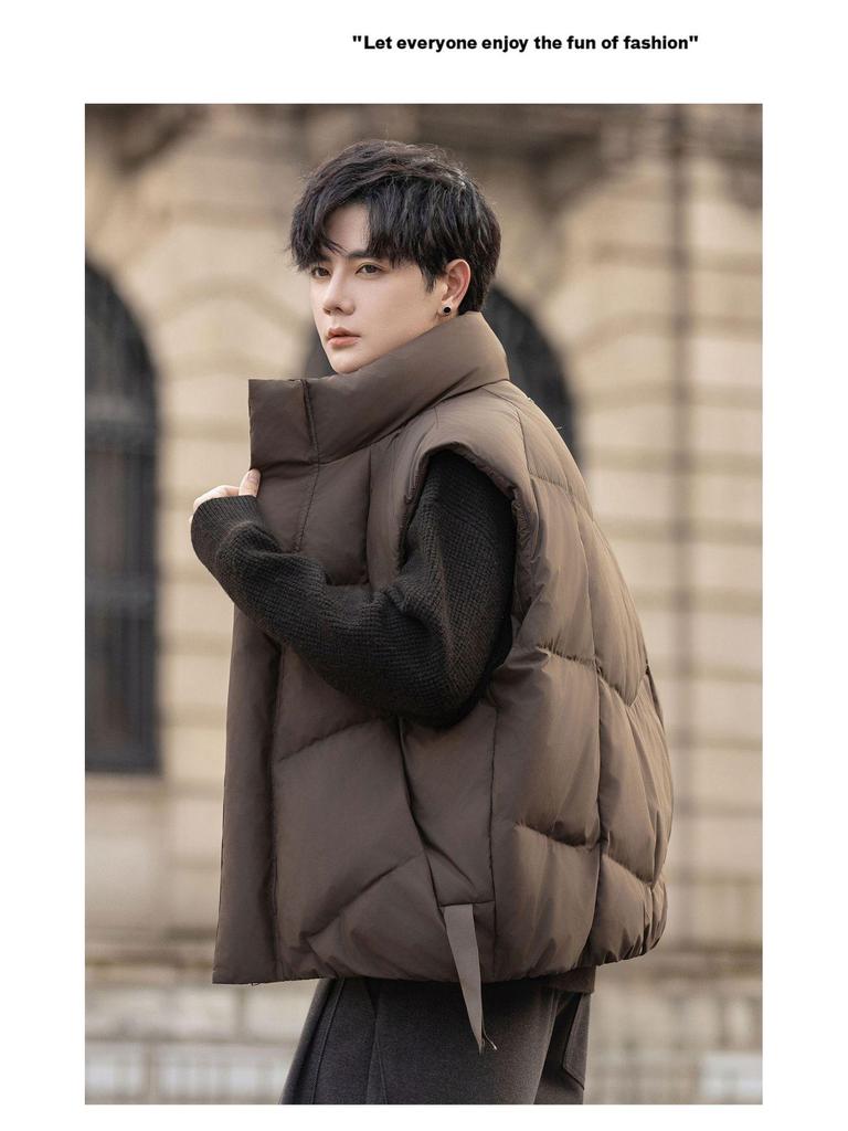 Stehkragen Herren Winter Daunenweste - Verdickt Trendig Koreanischer Stil Oberbekleidung