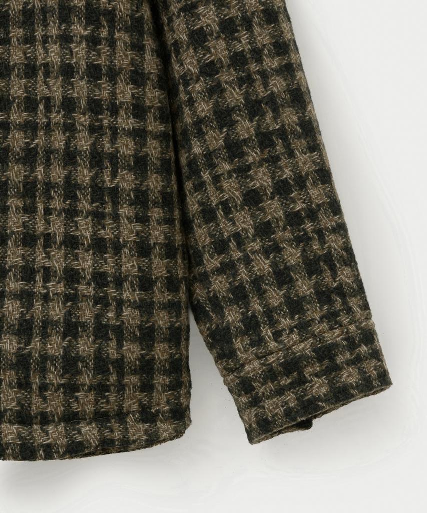 Satur Check Fleece Shirt Jacket Khaki