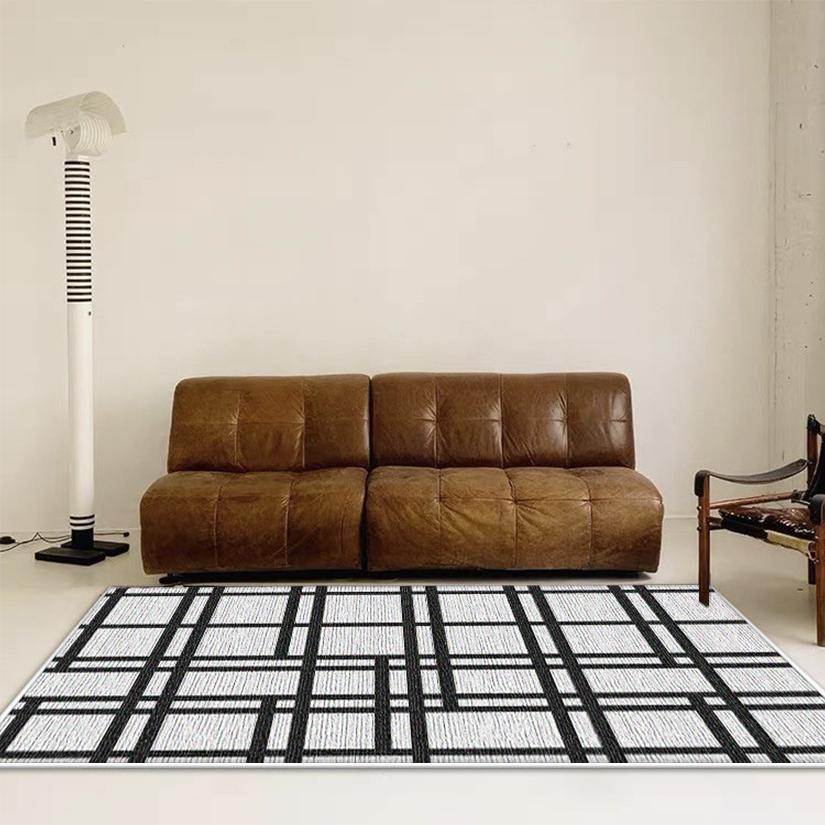 Nowoczesny Dywan w Paski Salon Prosty Styl Dom Sofa Dywany Wielkopowierzchniowe Sypialnia Salon Miękka Mata Podłogowa Przyłóżkowy Antypoślizgowy Pluszowy Dywan