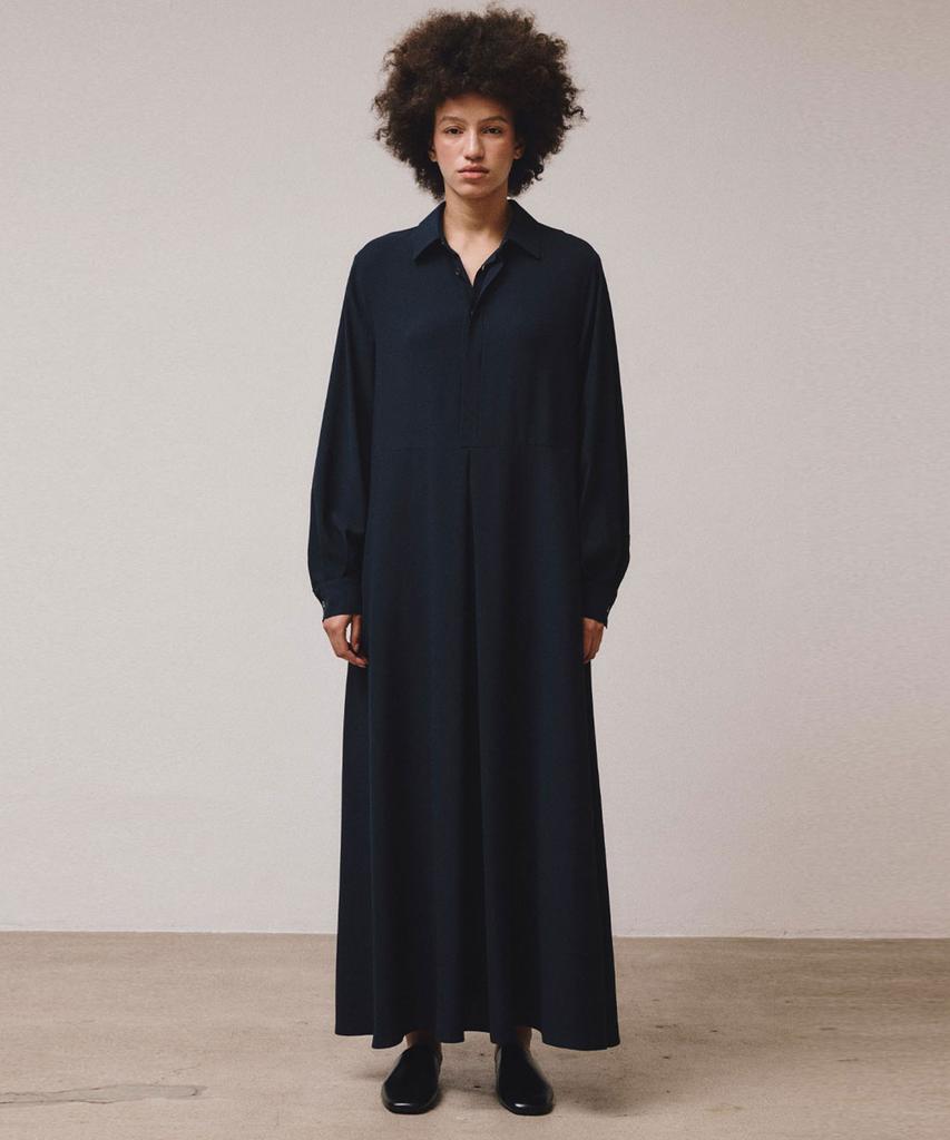 Visavi Long Sleeved Tunic Shirt Dress (Navy)