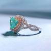 SpringLady 925 Sterlingsilber 8MM Herz Crushed Ice Schliff Paraiba Turmalin Hochkarbon Diamanten Edelstein Echtschmuck Ring