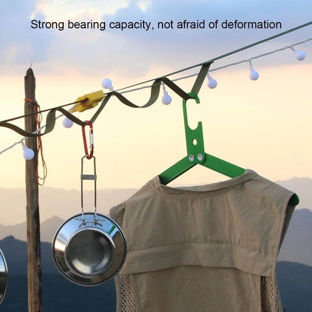 1pcAluminum Foldable Portable Hangers for Business Trips Ultra-light Non-slip Hangers for Road Trips Outdoor Camping Accessories