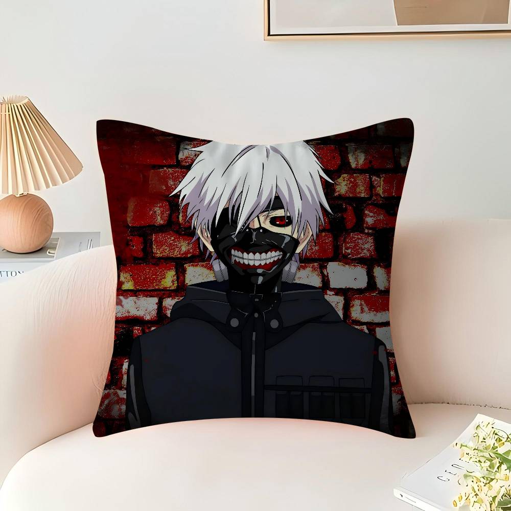 T-Tokyo G-Ghoul Anime Decorative Room Aesthetics Pillow Case Home Decor Bedroom Sofa Bed Couch Pillow Cover 45x45