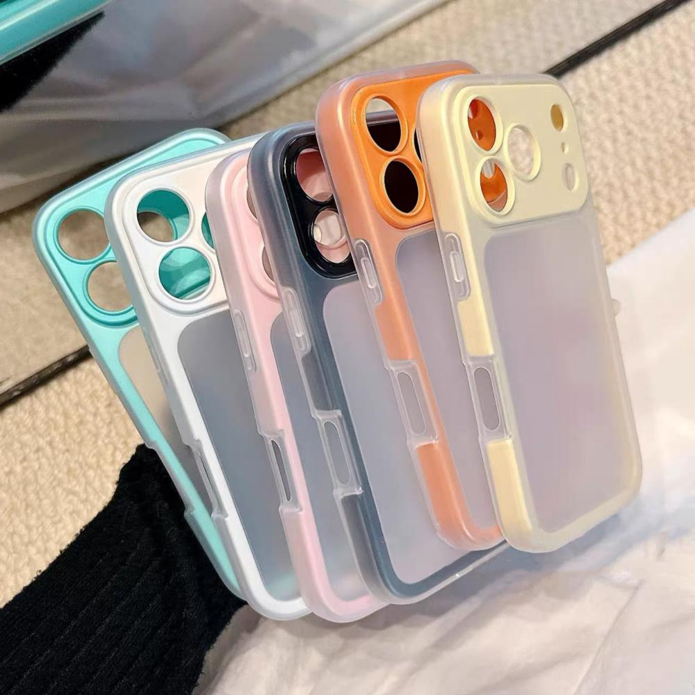 Matte Skin 2-in-1 Hard PC Slim Case for iPhone 17 Air 16 15 14 13 Pro Max Frosted Shockproof Candy Armor Hard Cover Funda