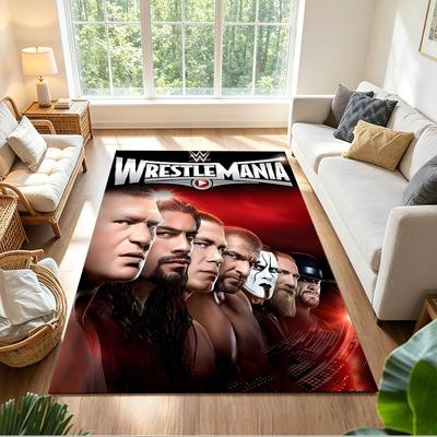 Wrestlemania Area Rug Design for Living Rooms Decorate Room Game Room Entryway Antislip Carpet Decorate Offices Perfect Gift for Women/Men