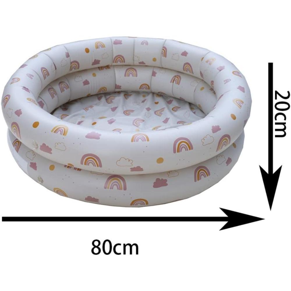 Aufblasbares Planschbecken für Kinder, 80cm Aufblasbarer Pool Schwimmbecken Aufblasbare Badewanne Kinderpool Babypool für Garten und Außenbereich