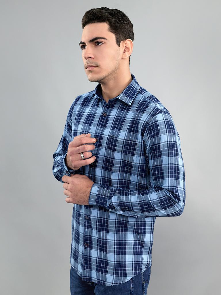 MONTE CARLO Men's Regular Fit Check Full Sleeve Shirt