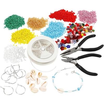 Jewelry Making Kit - Silver - 1 Set - Seed Beads - Pliers Included