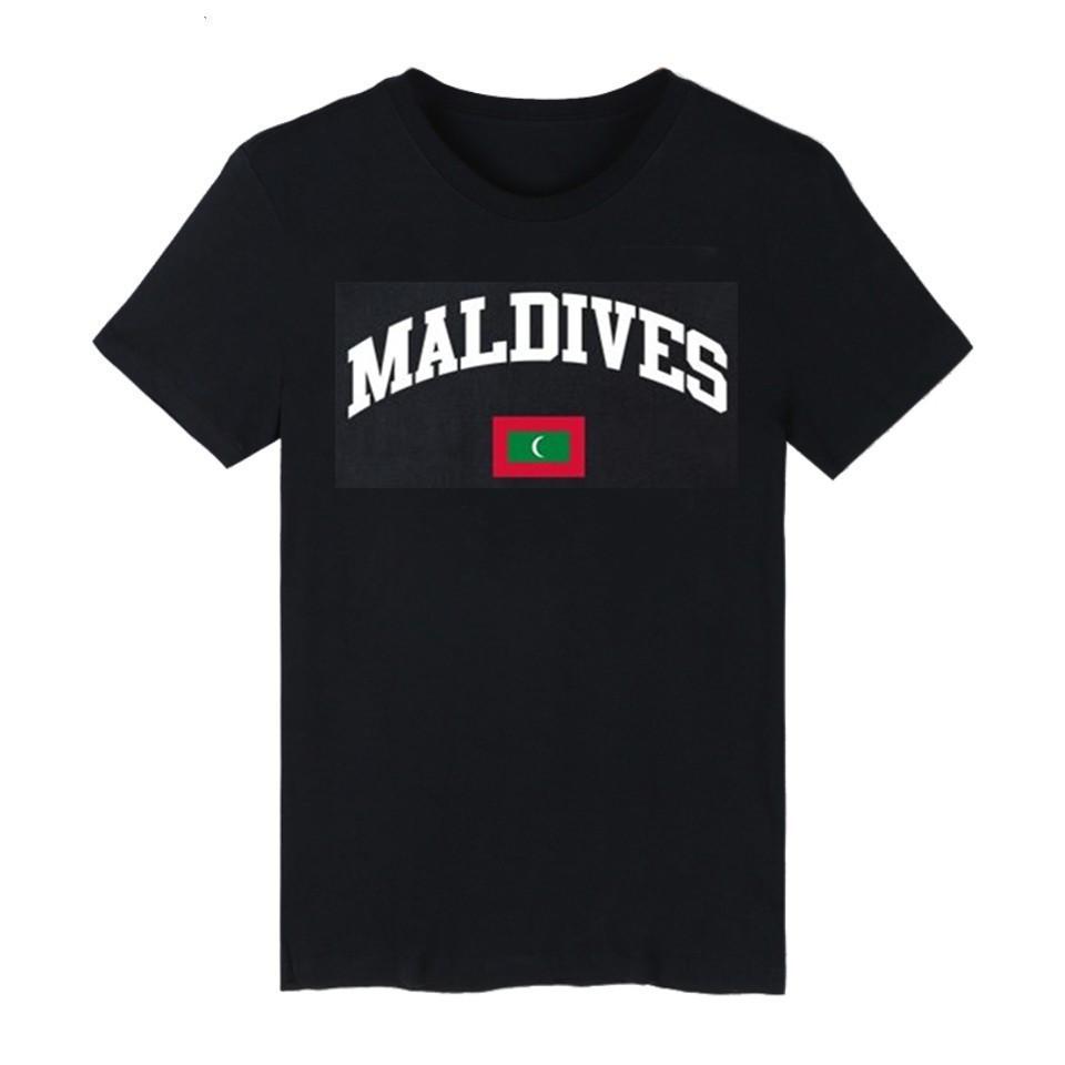

Clothing T-shirt For Man Clothes Printed Funny Plus Size Tops Tee 100% Cotton Maldives Flag Men 4XL