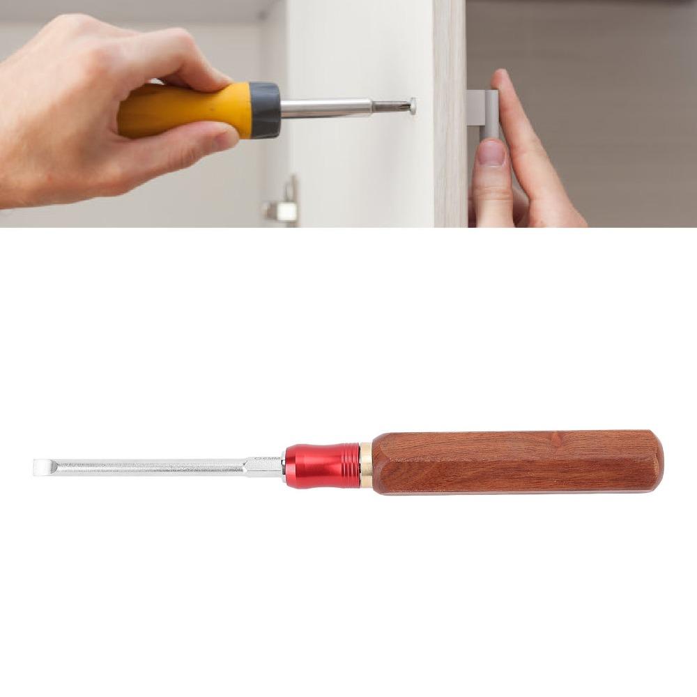 Magnetic Screwdriver Handle Wooden Ergonomic Handle Anti-Slip Bit Holder  For Home Use