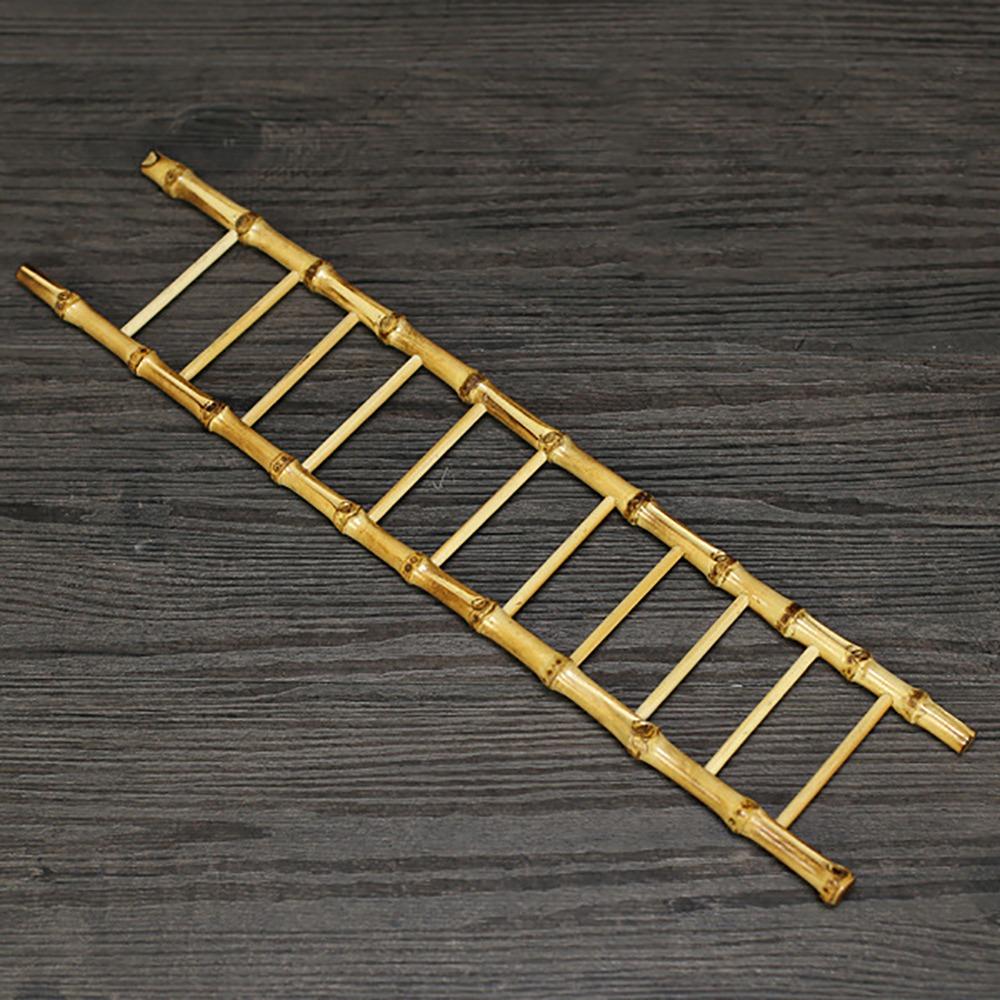 Multi-purpose Bamboo Ladder Cup Holder Yellow Tea Accessories  Desktop Ornament