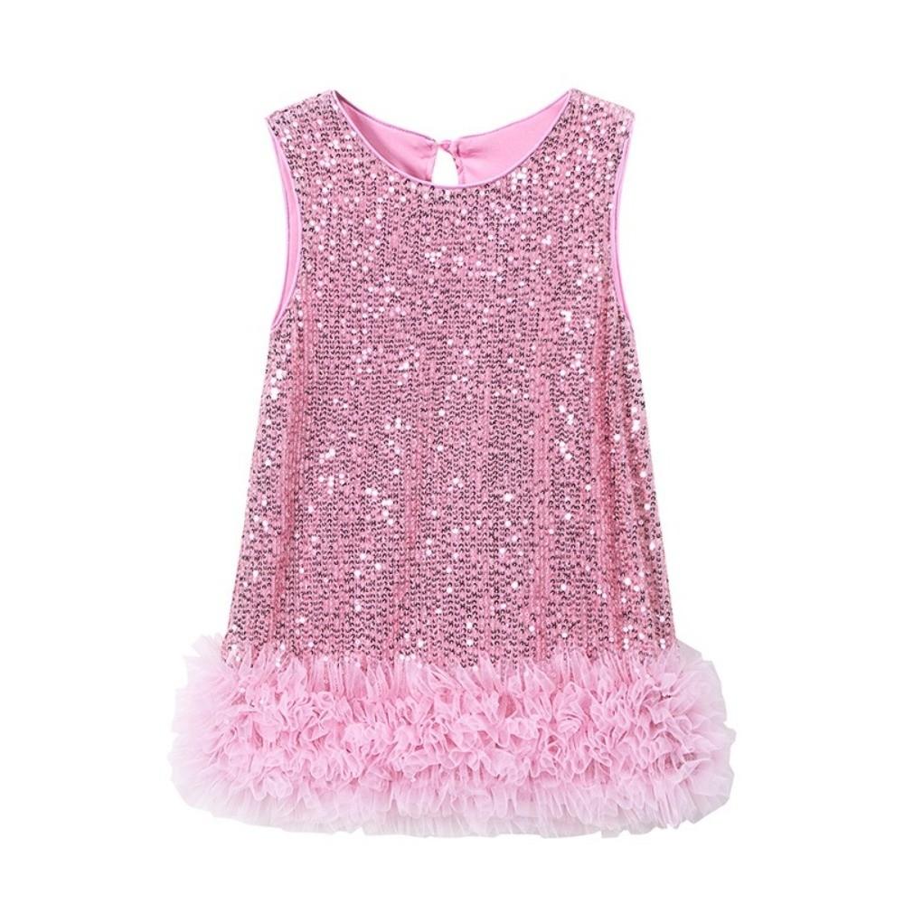 

Sequined Sequin Girls Vest Skirt Sleeveless Princess Tutu Dress Photo Shoot 9cm