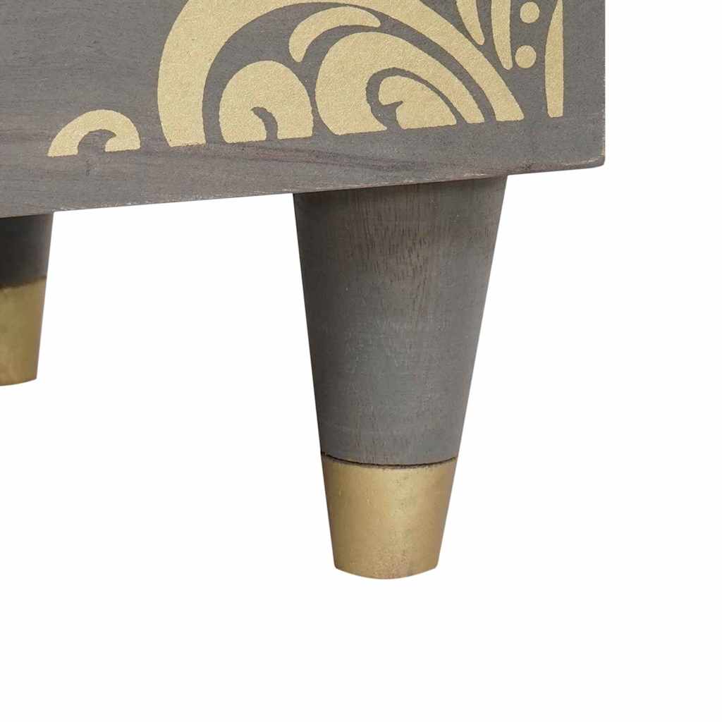 Nightstand with Drawers Grey 40 x 33 x 46 cm Solid Mango Wood
