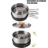 Camp Cooker Setcookeroutdoor Setmountaineering Potcooking Utensilsstainless Steelcompactlightweightdisaster Preparednesscampingwith Storage Bag4-piece