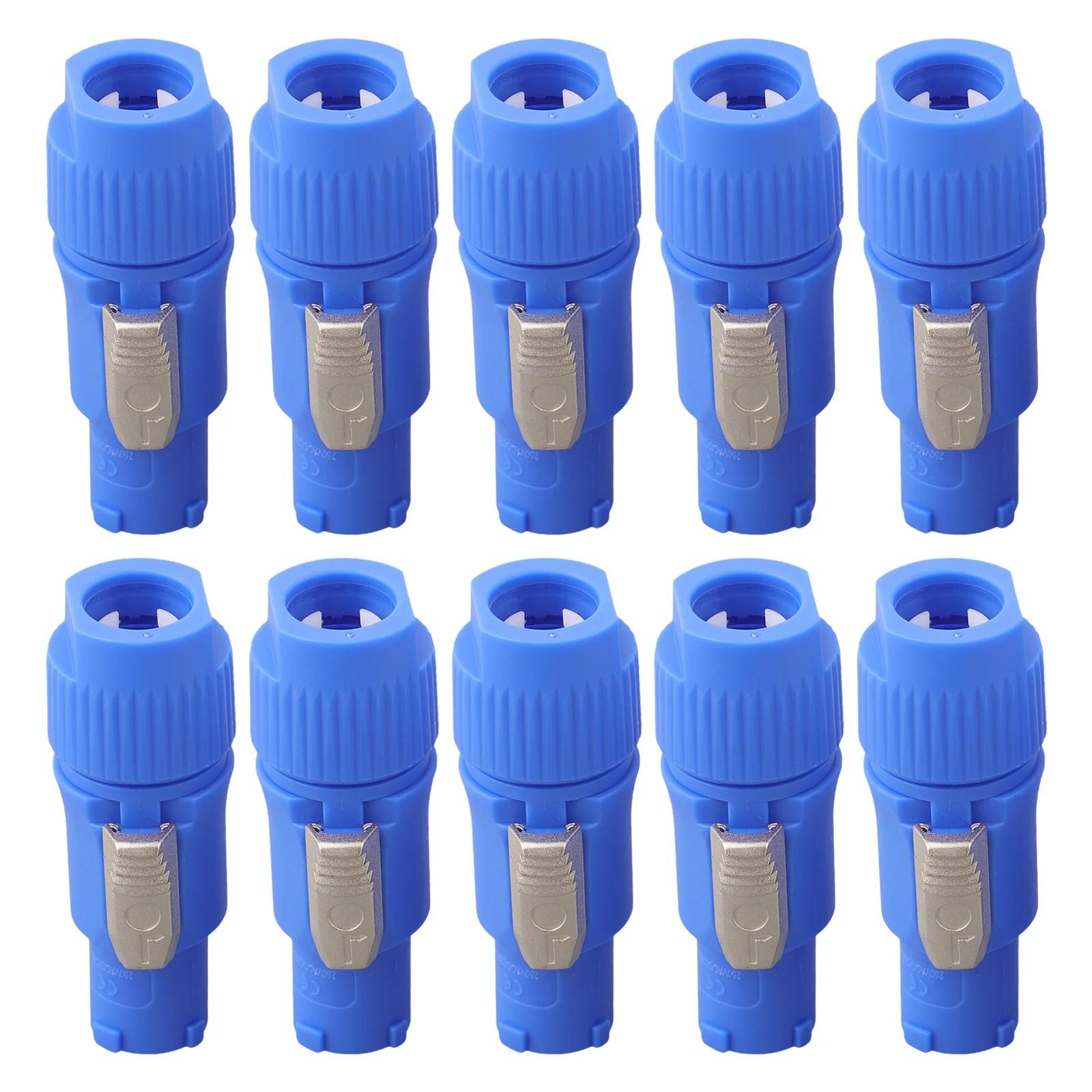 

10PCS 3 Pin Male Power Connectors for AC Power and Signal Used in Stage Lights and Audio Devices 20A 250V Electrical Connectors синій