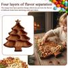 Christmas Tree Charcuterie Board Wooden Divided Food Tray Cheese Platter for Fruit Dessert Nut Party Table Decor Kitchen Serving