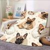 1PC Flannel Blanket – Cute French Bulldog Print, Soft Cozy Throw for Home Decor, Couch, Bed, All-Season Use
