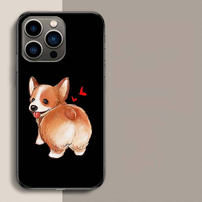

Подходит для iPhone16 Чехол для мобильного телефона Новый чехол для пары с изображением животных Корги Собака Чехол для мобильного телефона Шиба-ину Милый 16promax
