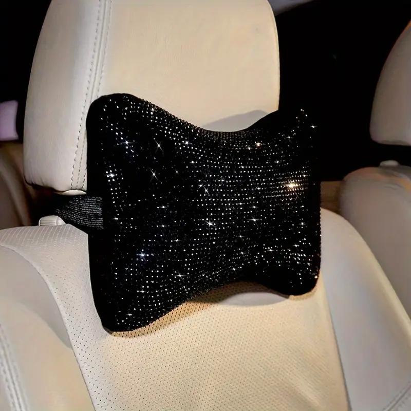 Diamond Crystal Car Neck Headrest Pillow Memory Foam Car Seat Neck Pillow Breathable and Neck Support Auto Accessories