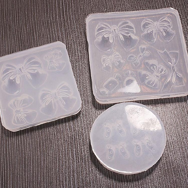 Shiny Bowknot Hairpin Keychain Silicone Mold for Valentine Love Gift Craft