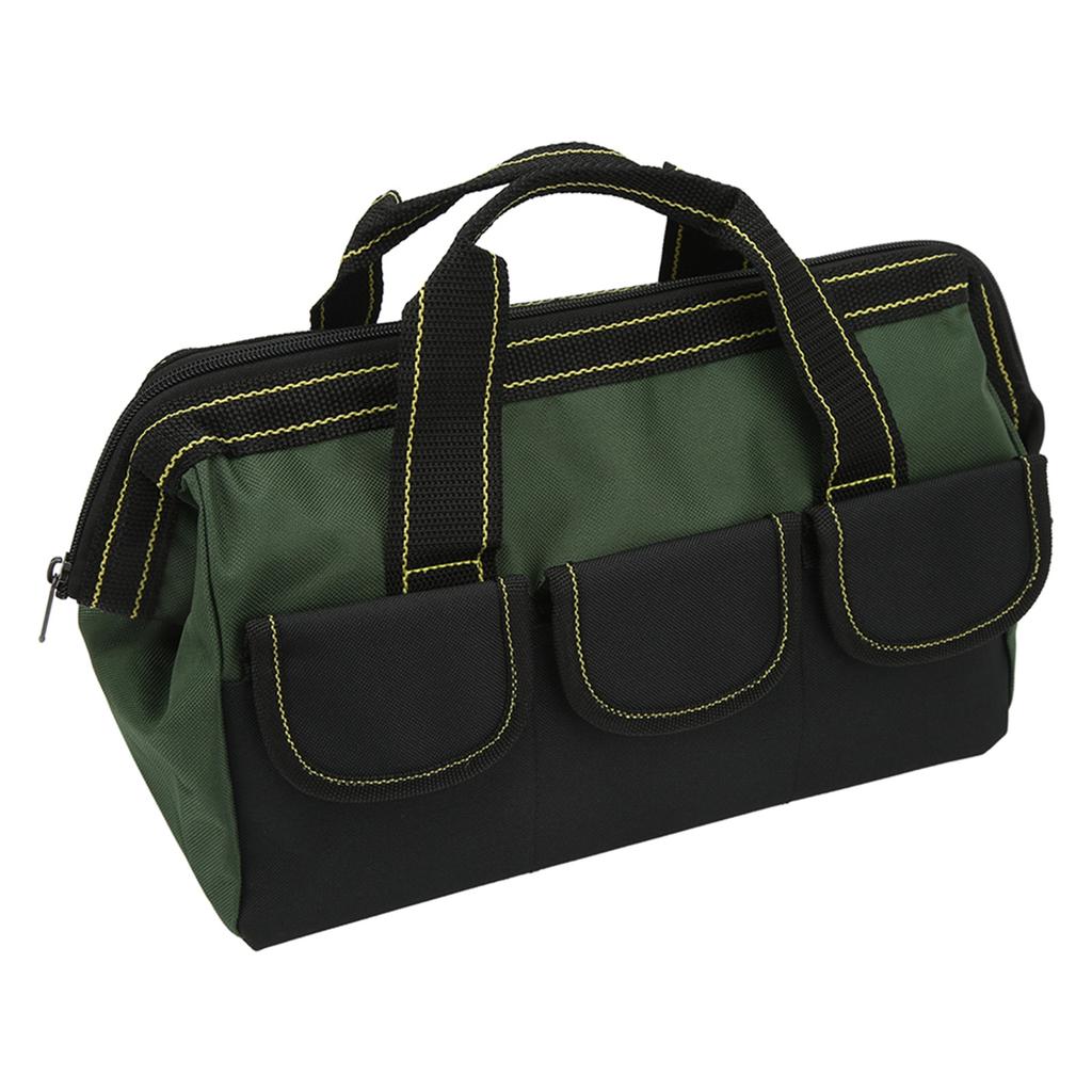 13-tums verktygsförvaringsväska Oxfordtyg Multifunktionell Vattentät Handväska med Bred Öppning för Hem Verktygsbutik Armégrön