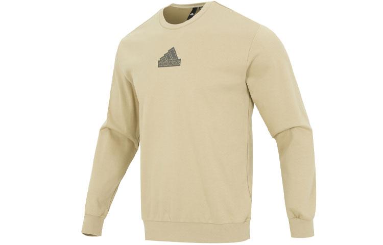 Adidas Sweatshirts Men s Khaki Crew Neck Moderate Regular IP4966 S