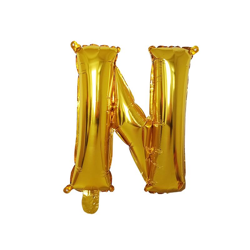 50pcs Letter Balloon Aluminum Foil 50 Cm Bright Gold Silver Aluminum Film Letter Balloon