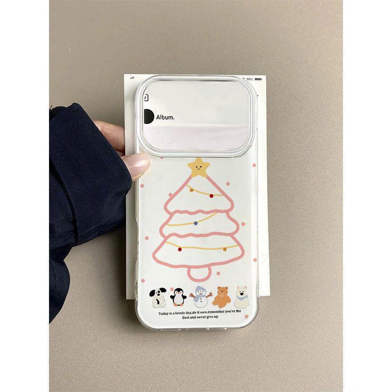 Winter Animal Christmas Tree Suitable for Apple 16/17Promax Mobile Phone Case IP15Pro Large Hole IMD Case 14/13