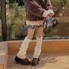 Japanese Style Solid Knit Thick Mid Calf Leg Warmers Women JK Uniform Y2K Stacked Socks Layered Leggings