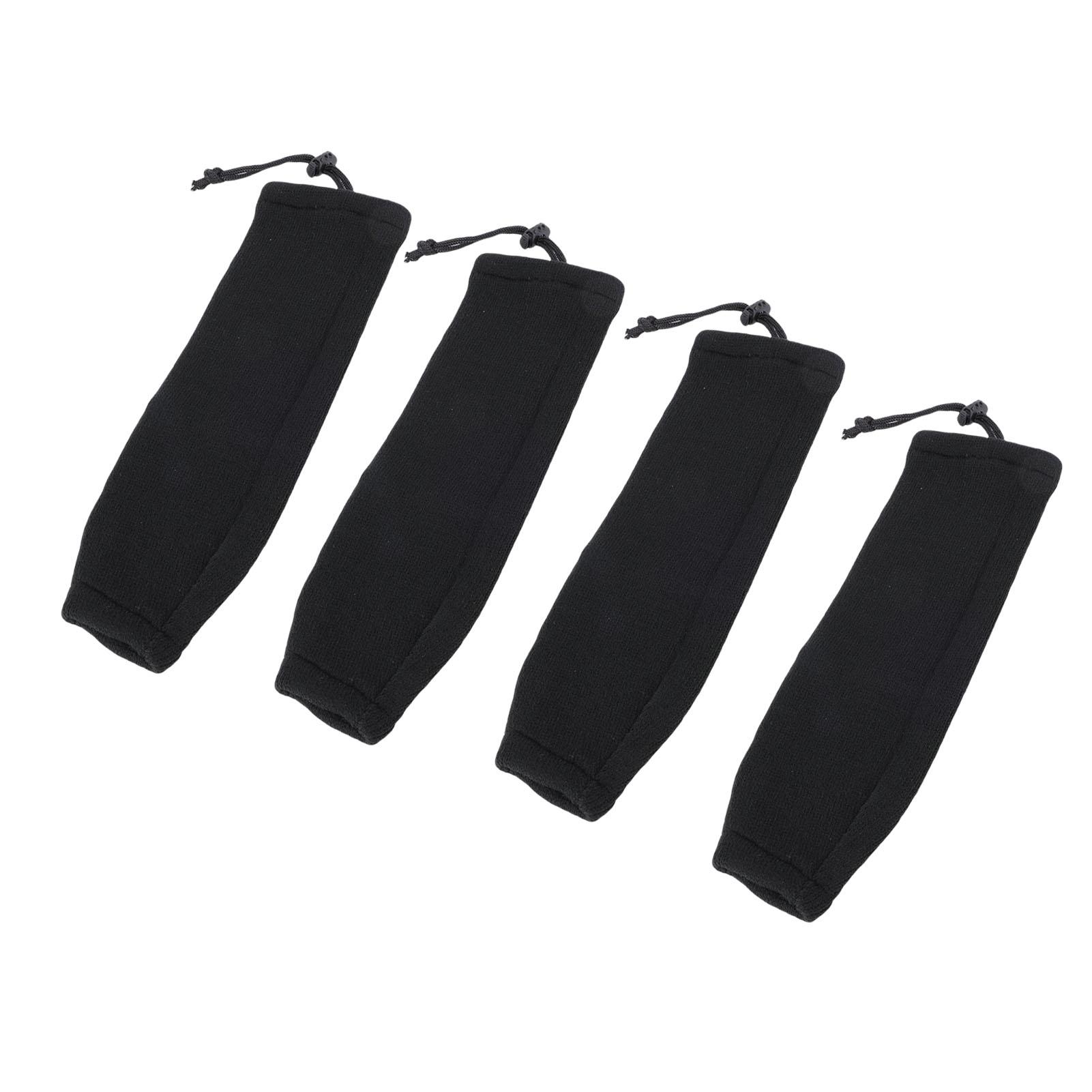

4pcs Marine Boat Bumper Covers 20 X 63cm Black Knitted Elastic Strong Protection Boat Bumper Sleeves for Twin Eye