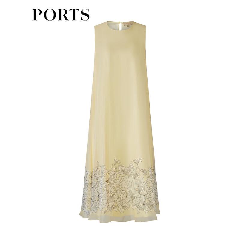 Ports Women's Yellow Print Sleeveless Midi Dress